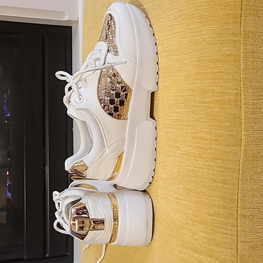 Michael Kors Women’s White & Gold Platform Sneakers